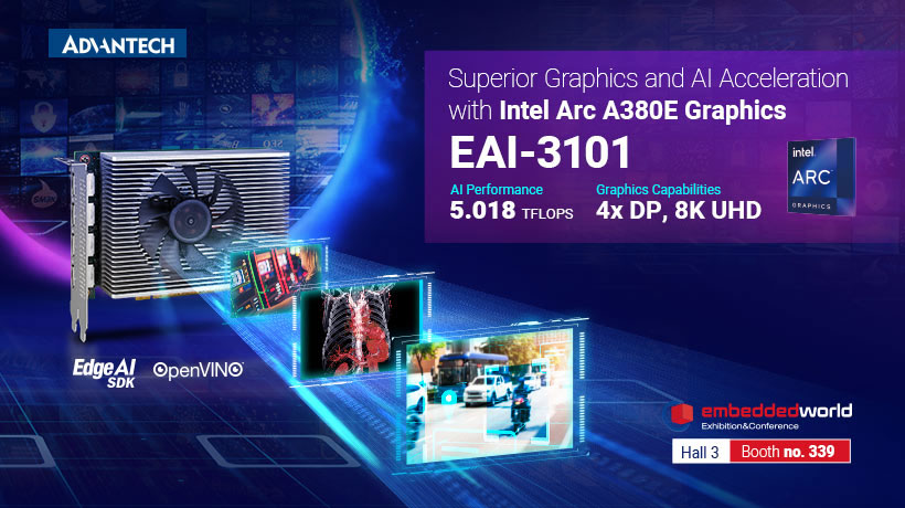 Advantech ra mắt Card GPU tiên tiến dựa trên nền tảng Intel® Arc™ A380E tại Embedded World 2024